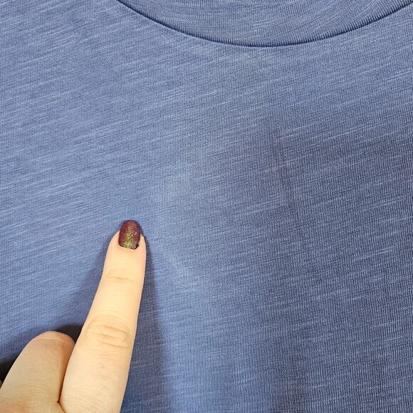 J Crew Factory Slub Cotton Tee Blue Women's Size XL Basic Everyday Casual - Picture 6 of 6